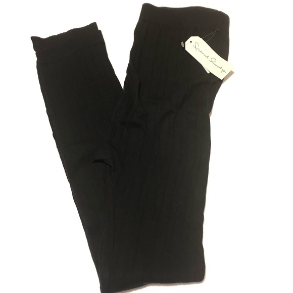 French Laundry Pants - NWT French Laundry Black Cable Knit Leggings